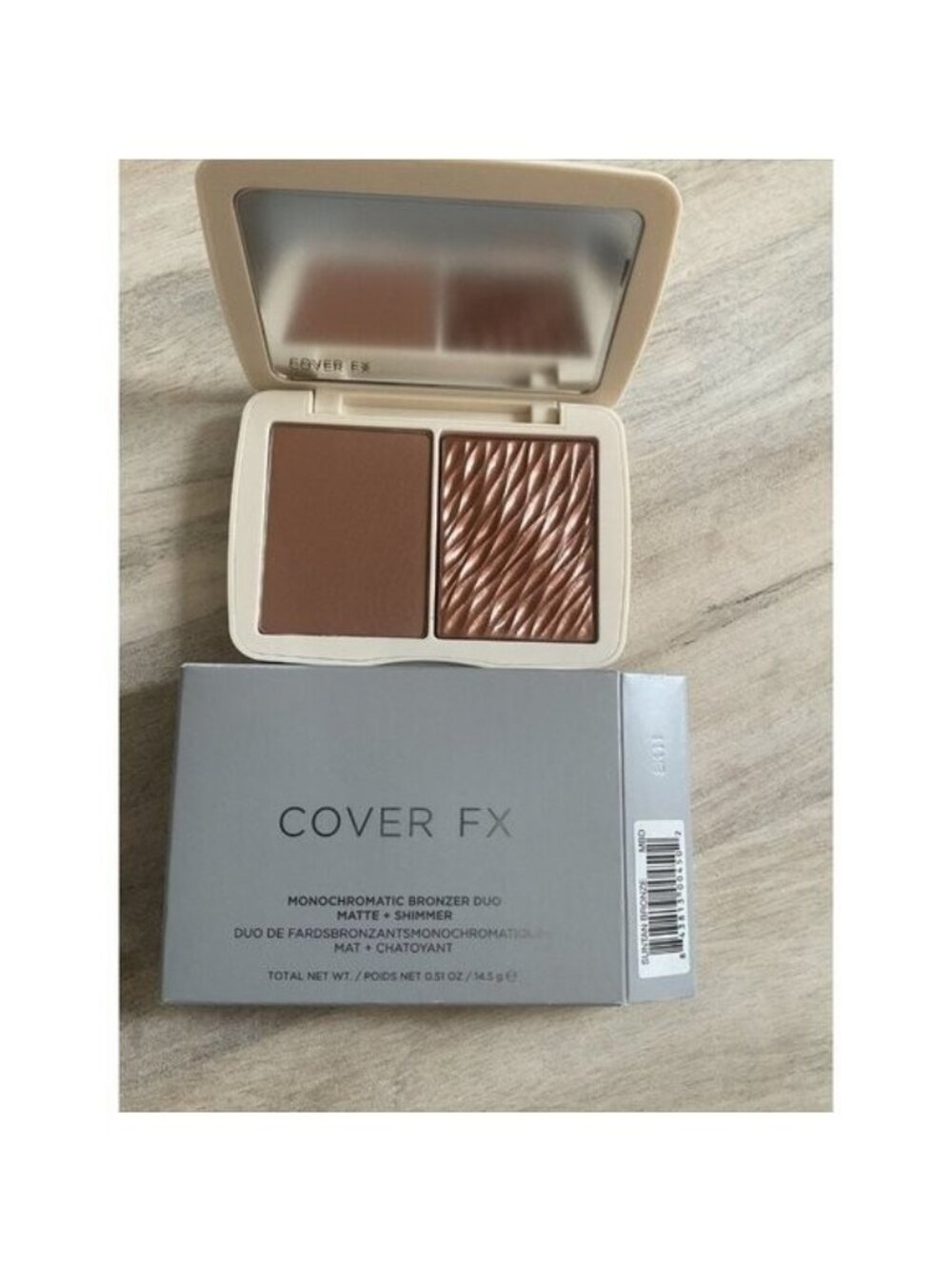 COVER FX Monochromatic Blush Duo Suntan Bronze Shimmer & Matte Bronzer Highlight